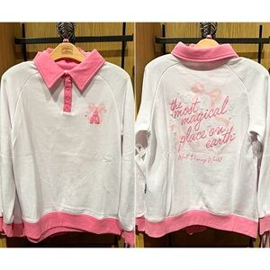 NWT Walt Disney World Valentine’s Day Most Magical Place White Pink Sweatshirt L
